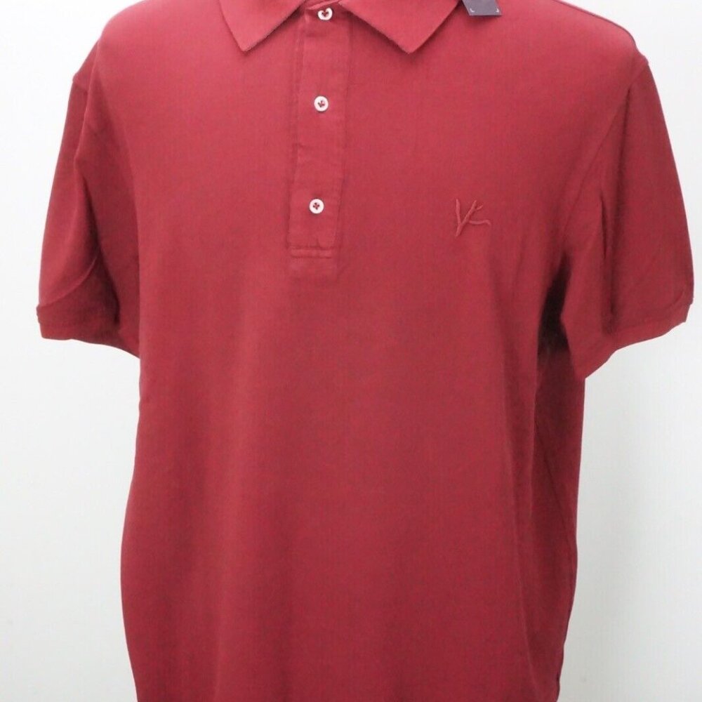 Isaia Merlot Red Coral Short Sleeve Cotton Polo Shirt 3xl  Brand New W Tags - Picture 6 of 7